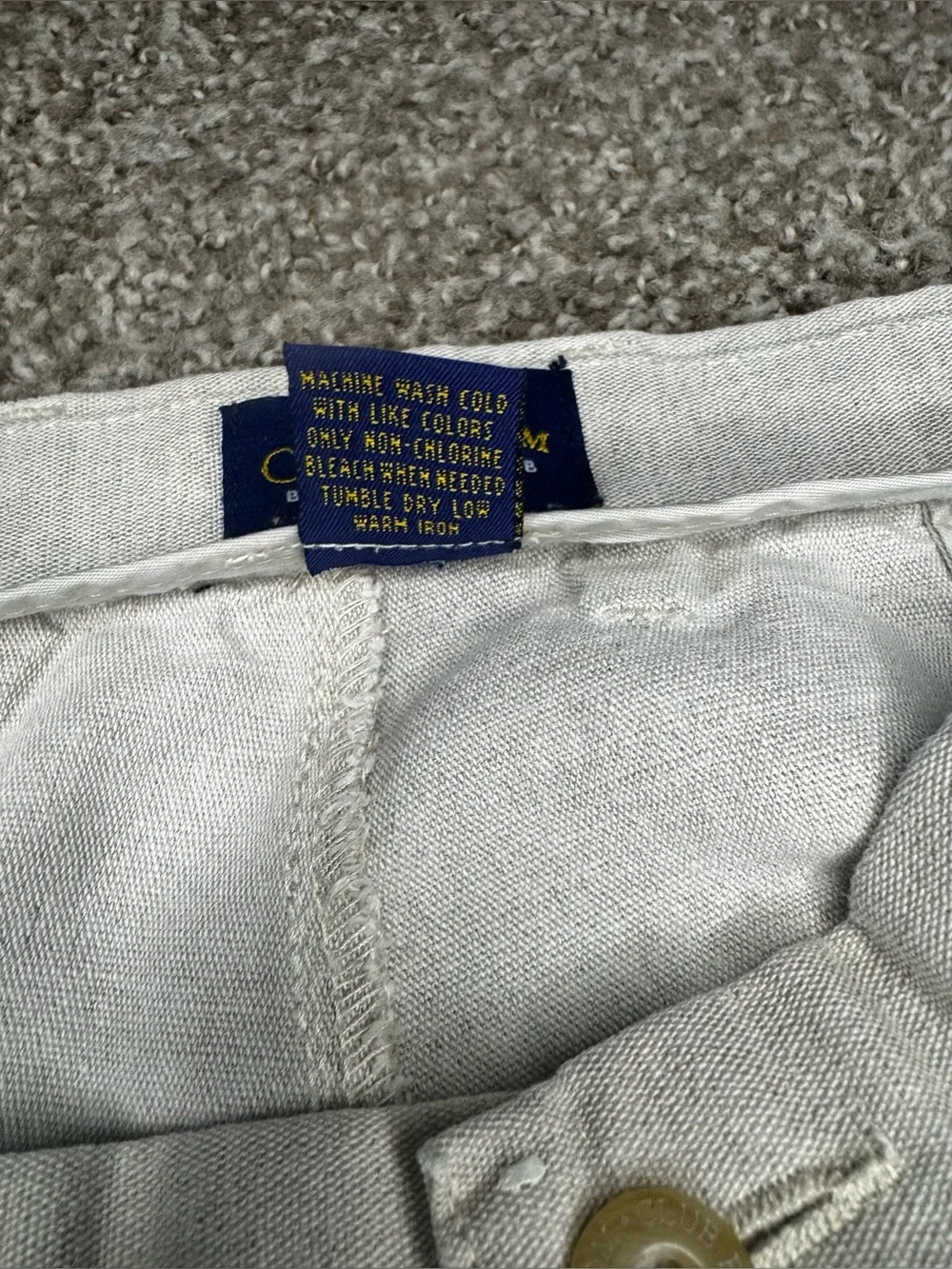 Club Room by Charter Club Men’s Linen Blend Pants Beige Pleated 42x30 Cuffe